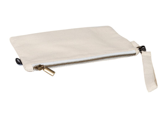 Ethically and sustainably made premium canvas clutch ready for custom printing | Kindred Apparel Canada | Liminal Apparel | Joyya USA