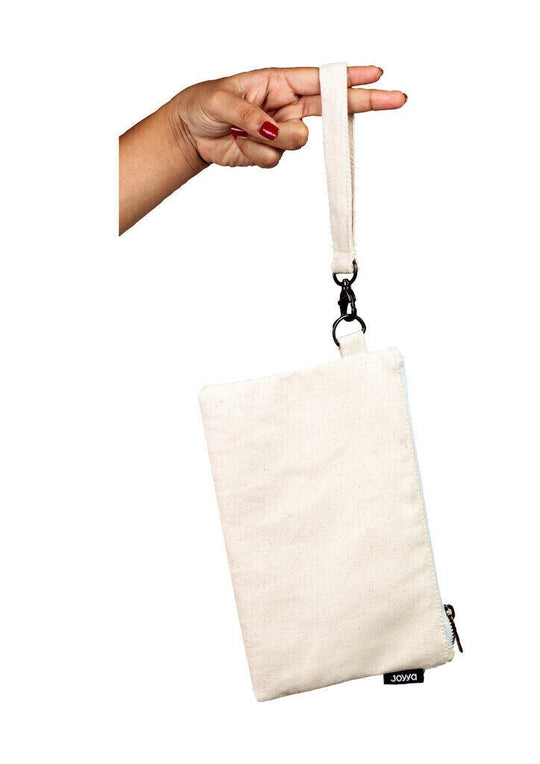 Kindred Apparel Canada | Ethically made canvas clutch with removable strap made to order | Liminal Apparel | Joyya USA