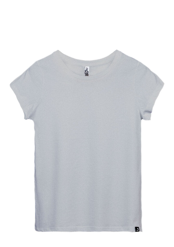 Ethically made organic women's blank fitted t-shirt in light grey | Kindred Apparel | Liminal Apparel | Joyya USA