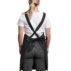 Kindred Apparel | Made to Order Heavy Duty Canvas Cotton Apron in Black with solid grommet straps | Liminal Apparel | Joyya USA