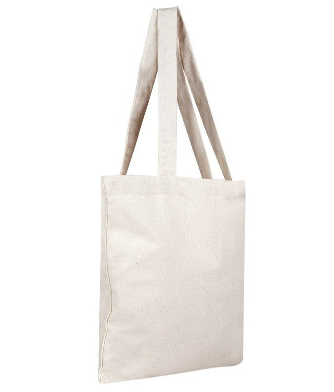 Plain Off-White Natural Cotton Tote With Shoulder Handles