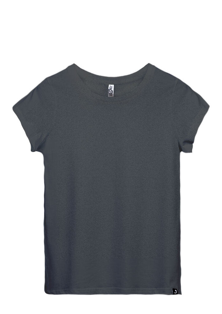 Fair Trade, ethical and organic women's blank charcoal cap sleeve t-shirt | Kindred Apparel | Liminal Apparel | Joyya USA
