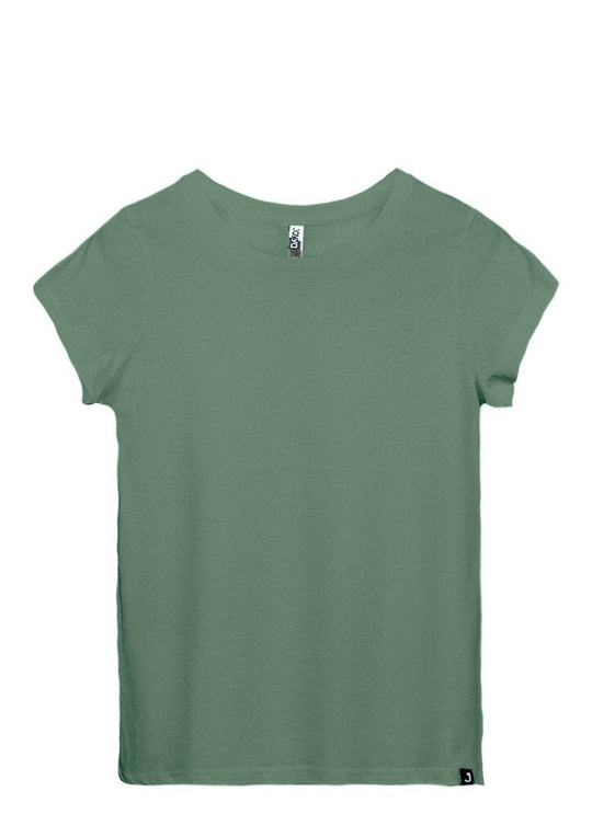 Fair Trade, ethical and organic women's blank sage green fitted t-shirt | Kindred Apparel | Liminal Apparel | Joyya USA