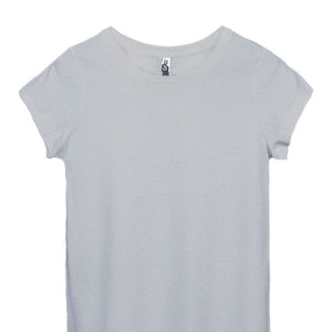 Ethically made organic women's blank fitted t-shirt in light grey | Kindred Apparel | Liminal Apparel | Joyya USA