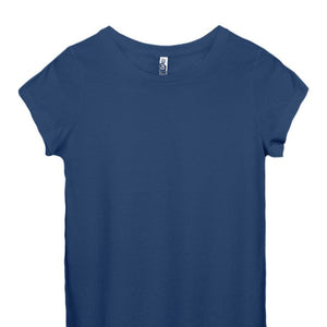 Navy blue blank cap sleeve t-shirts sustainably and ethically made by Joyya | Kindred Apparel | Liminal Apparel | Joyya USA