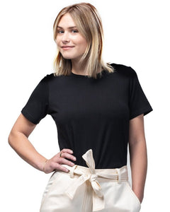 Womens organic cotton short sleeve black t-shirt | Kindred Apparel